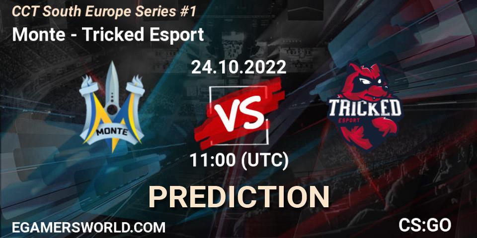 Monte vs Tricked Esport: Betting TIp, Match Prediction. 24.10.2022 at 11:00. Counter-Strike (CS2), CCT South Europe Series #1