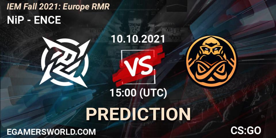 NiP vs ENCE: Betting TIp, Match Prediction. 10.10.21. CS2 (CS:GO), IEM Fall 2021: Europe RMR