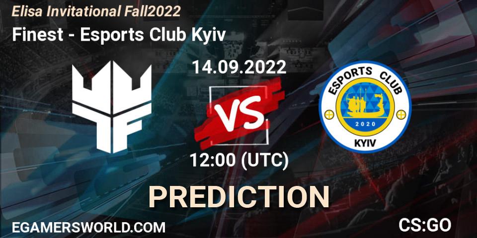 Finest vs Esports Club Kyiv: Betting TIp, Match Prediction. 14.09.22. CS2 (CS:GO), Elisa Invitational Fall 2022