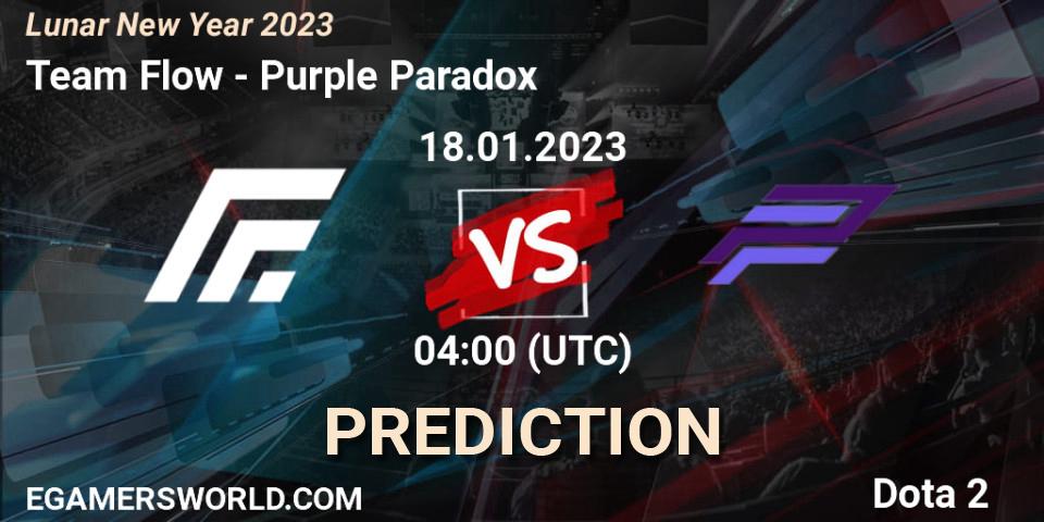 Team Flow vs Purple Paradox: Betting TIp, Match Prediction. 18.01.23. Dota 2, Lunar New Year 2023