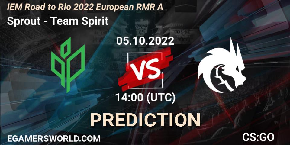 Sprout vs Team Spirit: Betting TIp, Match Prediction. 05.10.2022 at 14:10. Counter-Strike (CS2), IEM Road to Rio 2022 European RMR A