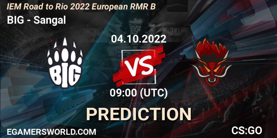 BIG vs Sangal: Betting TIp, Match Prediction. 04.10.2022 at 17:55. Counter-Strike (CS2), IEM Road to Rio 2022 European RMR B