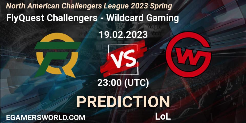FlyQuest Challengers vs Wildcard Gaming: Betting TIp, Match Prediction. 19.02.23. LoL, NACL 2023 Spring - Group Stage
