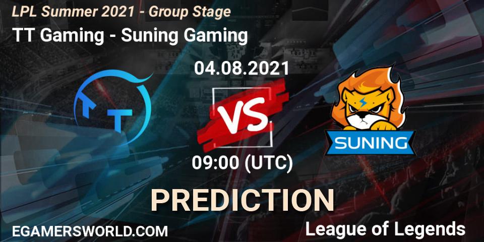 TT Gaming vs Suning Gaming: Betting TIp, Match Prediction. 04.08.21. LoL, LPL Summer 2021 - Group Stage