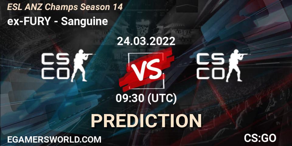 ex-FURY vs Sanguine: Betting TIp, Match Prediction. 24.03.22. CS2 (CS:GO), ESL ANZ Champs Season 14