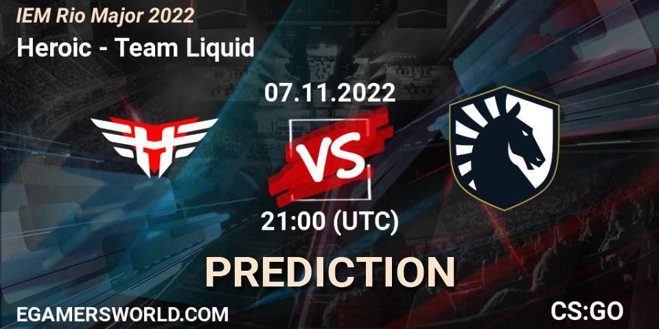Heroic vs Team Liquid: Betting TIp, Match Prediction. 07.11.2022 at 21:00. Counter-Strike (CS2), IEM Rio Major 2022
