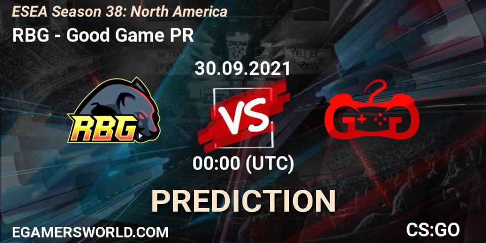 RBG vs Good Game PR: Betting TIp, Match Prediction. 30.09.21. CS2 (CS:GO), ESEA Season 38: North America 