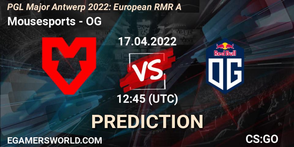 Mousesports vs OG: Betting TIp, Match Prediction. 17.04.22. CS2 (CS:GO), PGL Major Antwerp 2022: European RMR A