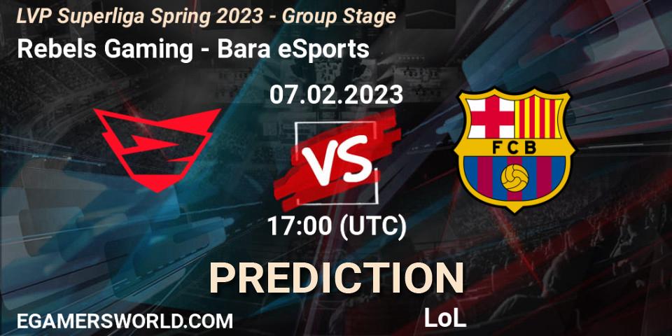 Rebels Gaming vs Barça eSports: Betting TIp, Match Prediction. 07.02.23. LoL, LVP Superliga Spring 2023 - Group Stage