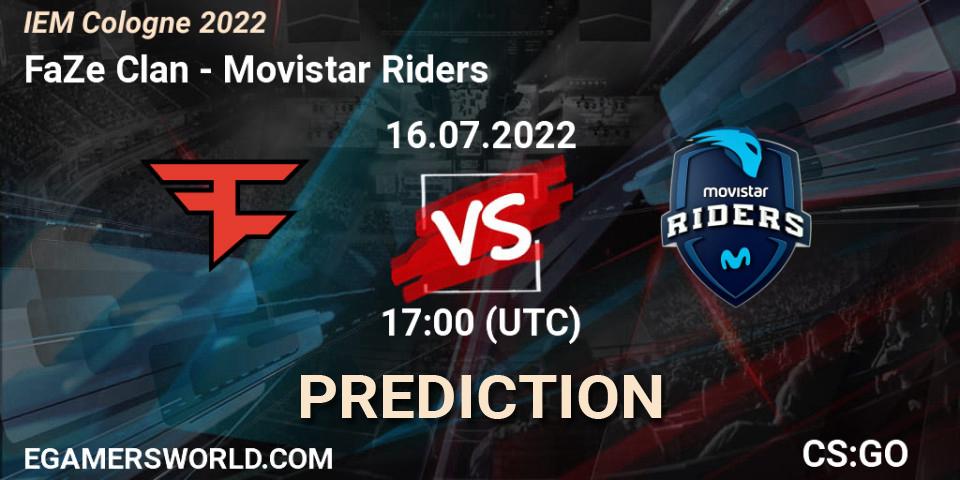 FaZe Clan vs Movistar Riders: Betting TIp, Match Prediction. 16.07.22. CS2 (CS:GO), IEM Cologne 2022