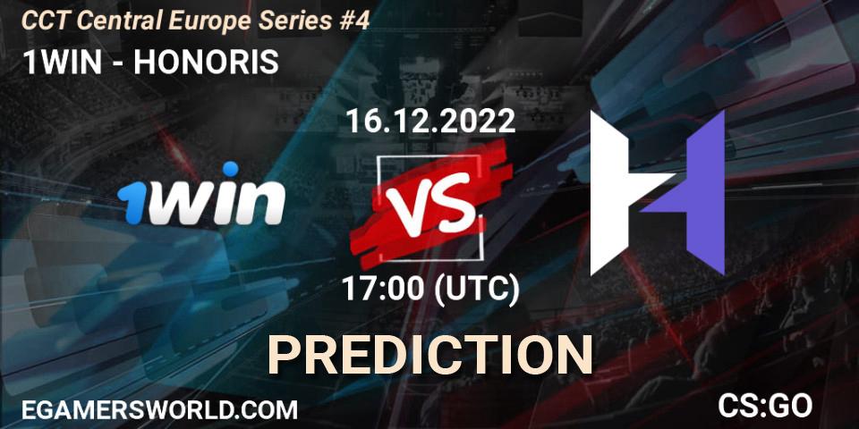 1WIN vs HONORIS: Betting TIp, Match Prediction. 16.12.2022 at 16:40. Counter-Strike (CS2), CCT Central Europe Series #4