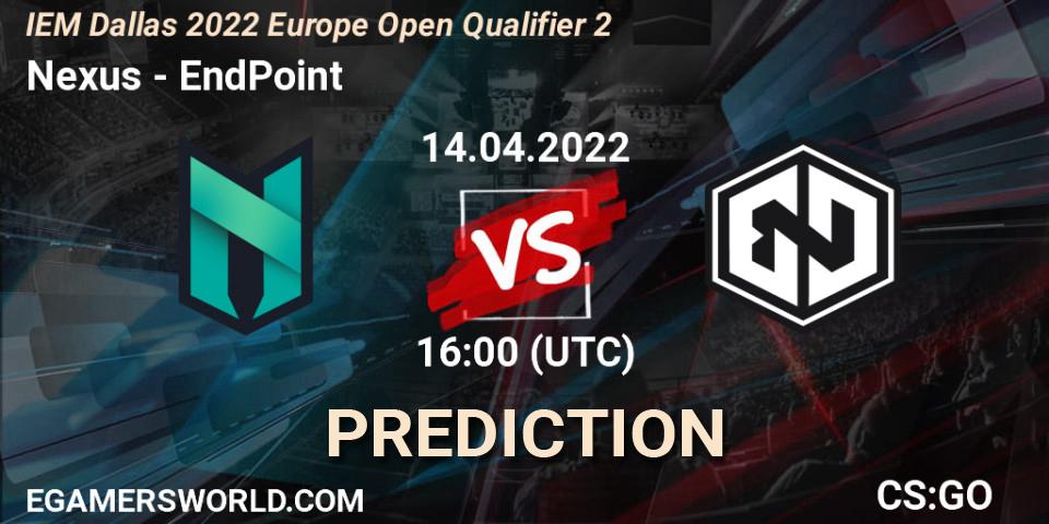 Nexus vs EndPoint: Betting TIp, Match Prediction. 14.04.2022 at 16:00. Counter-Strike (CS2), IEM Dallas 2022 Europe Open Qualifier 2