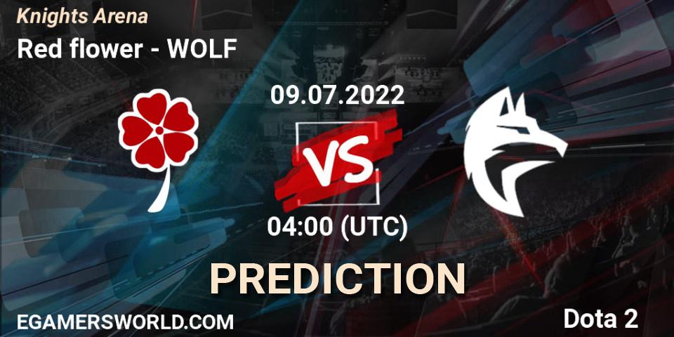 Red flower vs WOLF: Betting TIp, Match Prediction. 09.07.2022 at 04:38. Dota 2, Knights Arena