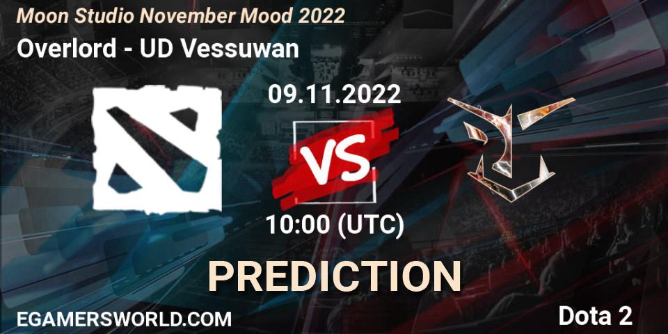 Overlord vs UD Vessuwan: Betting TIp, Match Prediction. 09.11.2022 at 10:29. Dota 2, Moon Studio November Mood 2022