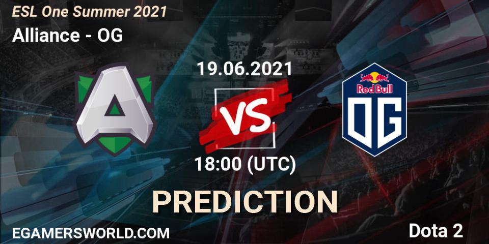 Alliance vs OG: Betting TIp, Match Prediction. 19.06.21. Dota 2, ESL One Summer 2021