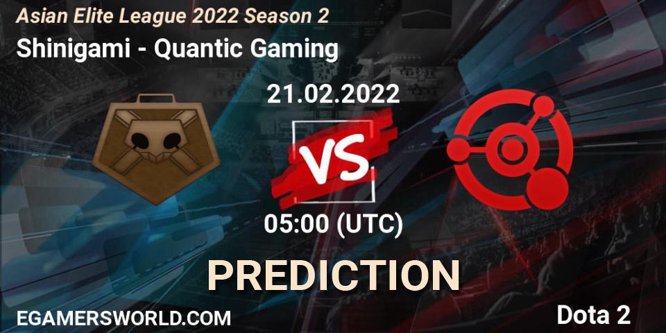 Shinigami vs Quantic Gaming: Betting TIp, Match Prediction. 21.02.2022 at 04:56. Dota 2, Asian Elite League 2022 Season 2