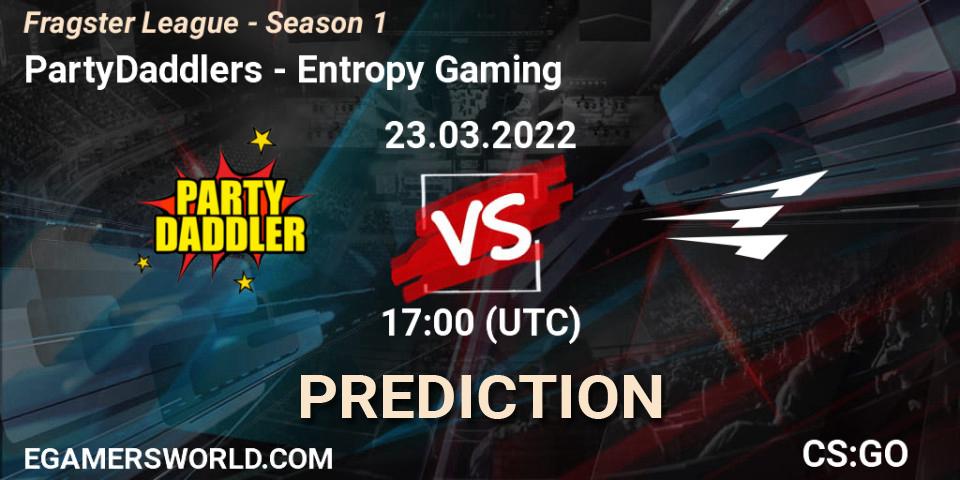PartyDaddlers vs Entropy Gaming: Betting TIp, Match Prediction. 23.03.2022 at 17:00. Counter-Strike (CS2), Fragster League - Season 1