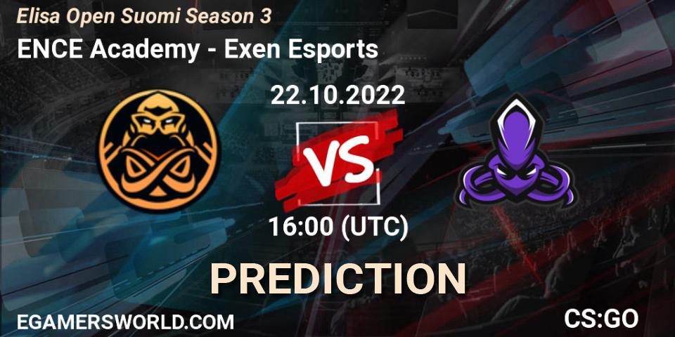 ENCE Academy vs Exen Esports: Betting TIp, Match Prediction. 22.10.22. CS2 (CS:GO), Elisa Open Suomi Season 3