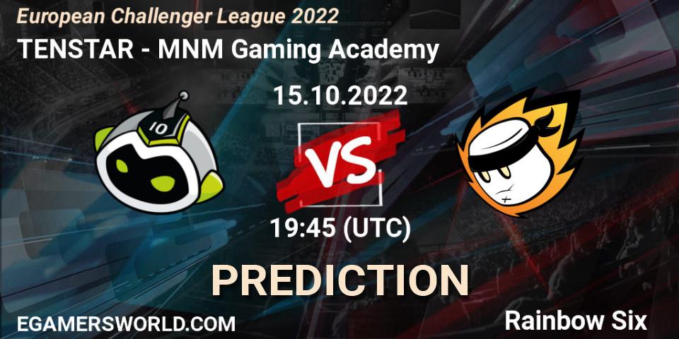 TENSTAR vs MNM Gaming Academy: Betting TIp, Match Prediction. 15.10.2022 at 19:45. Rainbow Six, European Challenger League 2022