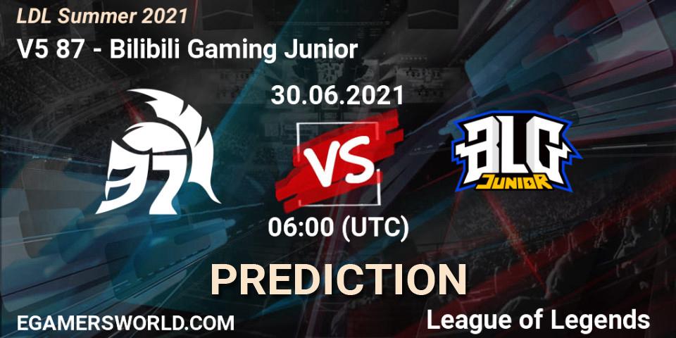 V5 87 vs Bilibili Gaming Junior: Betting TIp, Match Prediction. 30.06.21. LoL, LDL Summer 2021