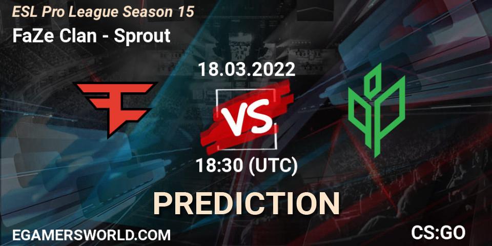 FaZe Clan vs Sprout: Betting TIp, Match Prediction. 18.03.2022 at 18:35. Counter-Strike (CS2), ESL Pro League Season 15