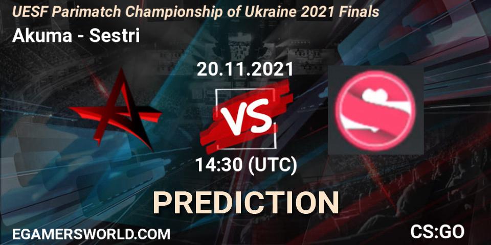 Akuma vs Sestri: Betting TIp, Match Prediction. 20.11.21. CS2 (CS:GO), UESF Parimatch Championship of Ukraine 2021 Finals