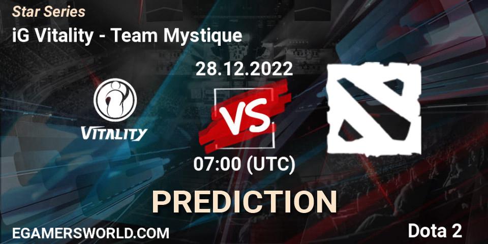 iG Vitality vs Team Mystique: Betting TIp, Match Prediction. 28.12.2022 at 07:03. Dota 2, Star Series
