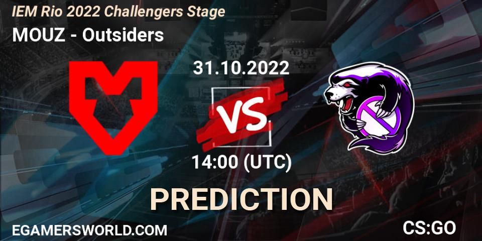 MOUZ vs Outsiders: Betting TIp, Match Prediction. 31.10.2022 at 14:00. Counter-Strike (CS2), IEM Rio 2022 Challengers Stage