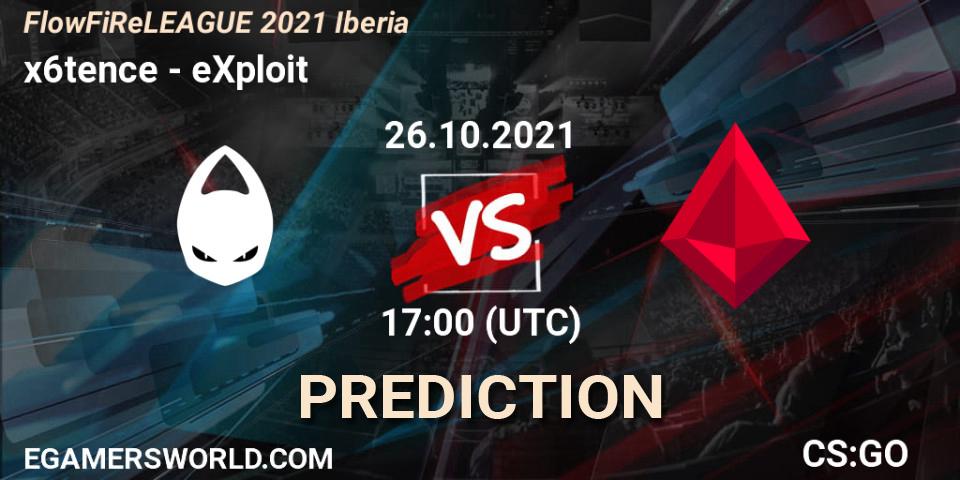 x6tence vs eXploit: Betting TIp, Match Prediction. 26.10.21. CS2 (CS:GO), FlowFiReLEAGUE 2021 Iberia