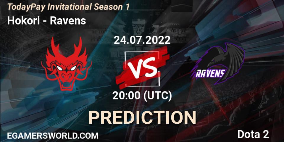 Hokori vs Ravens: Betting TIp, Match Prediction. 24.07.22. Dota 2, TodayPay Invitational Season 1