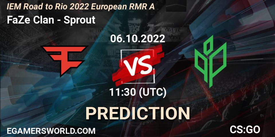FaZe Clan vs Sprout: Betting TIp, Match Prediction. 06.10.2022 at 11:30. Counter-Strike (CS2), IEM Road to Rio 2022 European RMR A