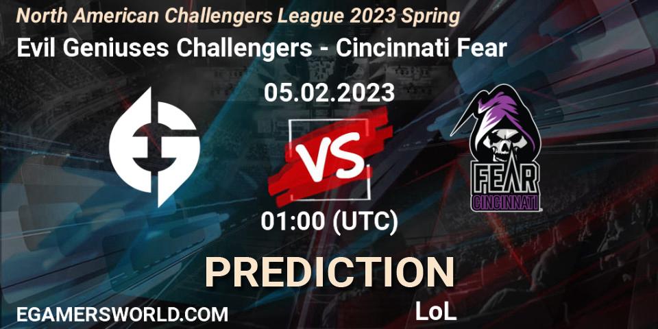 Evil Geniuses Challengers vs Cincinnati Fear: Betting TIp, Match Prediction. 05.02.23. LoL, NACL 2023 Spring - Group Stage