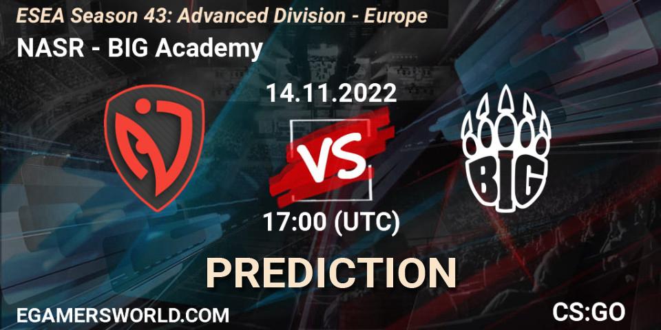 NASR vs BIG Academy: Betting TIp, Match Prediction. 14.11.22. CS2 (CS:GO), ESEA Season 43: Advanced Division - Europe