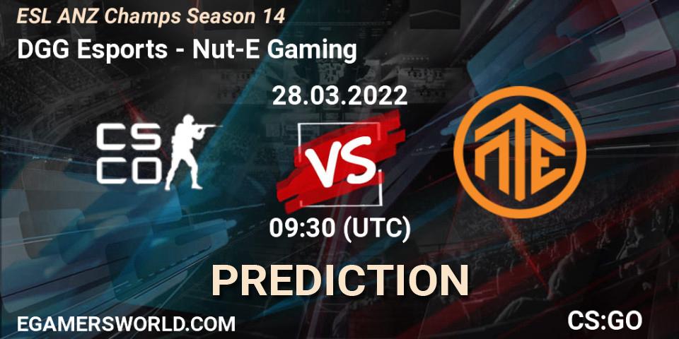DGG Esports vs Nut-E Gaming: Betting TIp, Match Prediction. 28.03.2022 at 10:10. Counter-Strike (CS2), ESL ANZ Champs Season 14