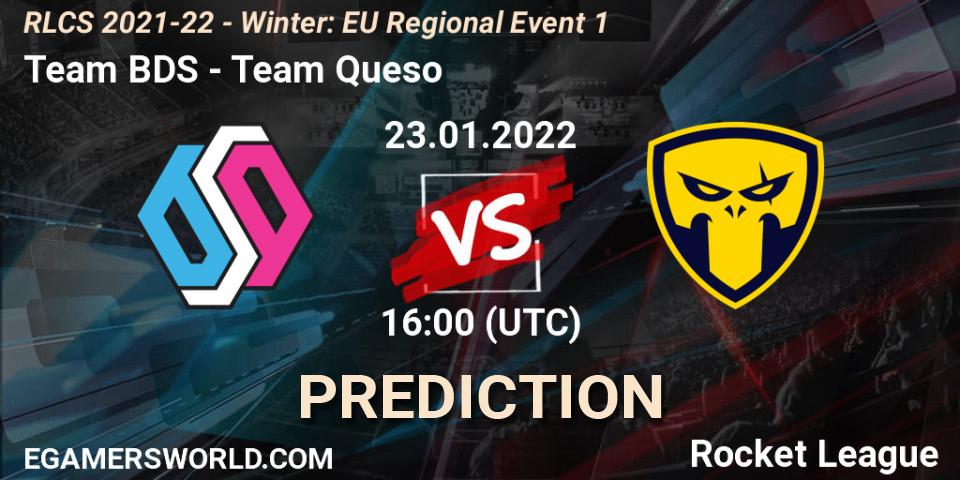 Team BDS vs Team Queso: Betting TIp, Match Prediction. 23.01.2022 at 16:00. Rocket League, RLCS 2021-22 - Winter: EU Regional Event 1