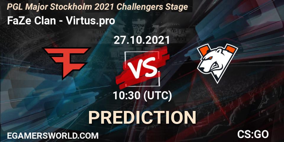 FaZe Clan vs Virtus.pro: Betting TIp, Match Prediction. 27.10.2021 at 10:30. Counter-Strike (CS2), PGL Major Stockholm 2021 Challengers Stage