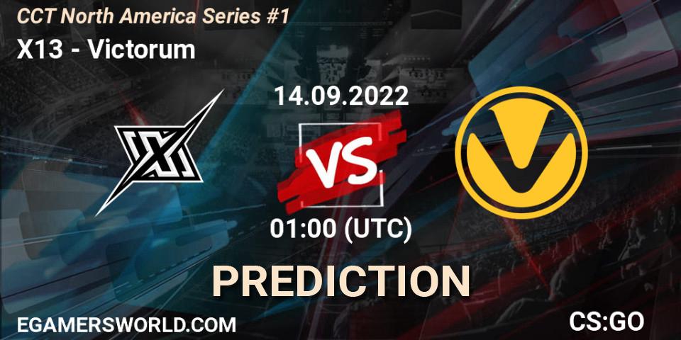 X13 vs Victorum: Betting TIp, Match Prediction. 14.09.2022 at 01:00. Counter-Strike (CS2), CCT North America Series #1