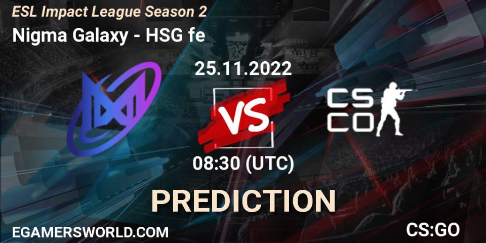 Galaxy Racer Female vs HSG: Betting TIp, Match Prediction. 25.11.2022 at 08:30. Counter-Strike (CS2), ESL Impact League Season 2