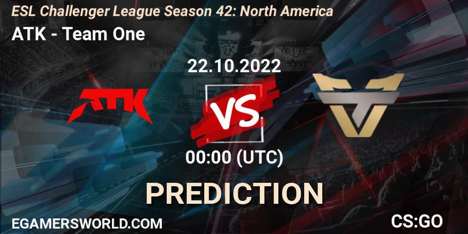 ATK vs Team One: Betting TIp, Match Prediction. 22.10.22. CS2 (CS:GO), ESL Challenger League Season 42: North America