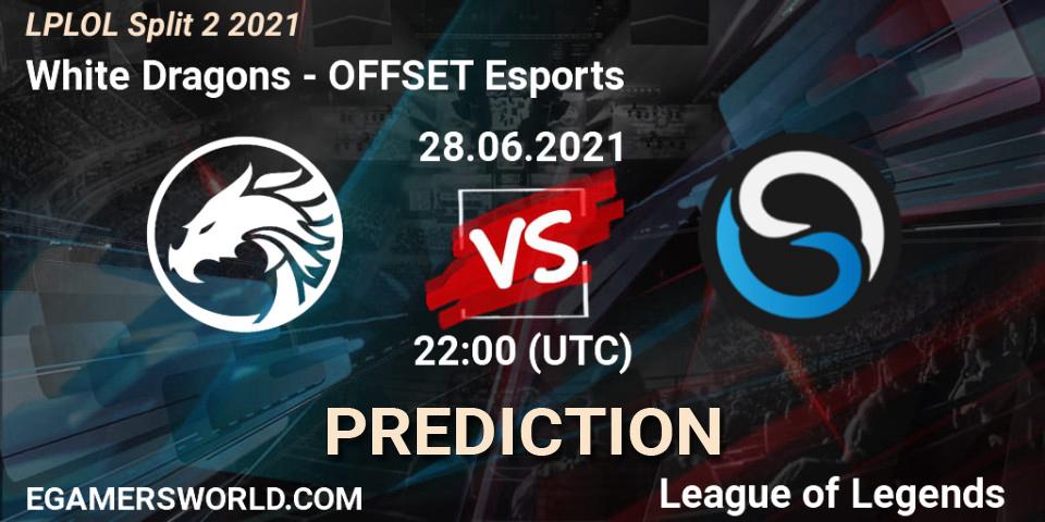 White Dragons vs OFFSET Esports: Betting TIp, Match Prediction. 28.06.2021 at 22:15. LoL, LPLOL Split 2 2021