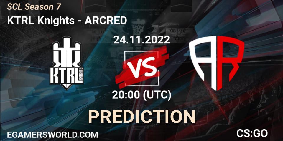 KTRL Knights vs ARCRED: Betting TIp, Match Prediction. 25.11.2022 at 17:00. Counter-Strike (CS2), SCL Season 7: Challenger Division
