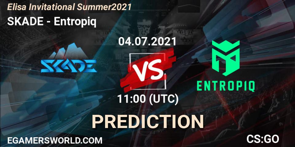 SKADE vs Entropiq: Betting TIp, Match Prediction. 04.07.2021 at 11:00. Counter-Strike (CS2), Elisa Invitational Summer 2021