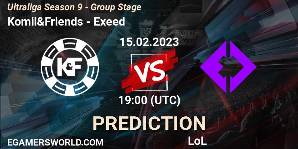 Komil&Friends vs Exeed: Betting TIp, Match Prediction. 21.02.2023 at 19:00. LoL, Ultraliga Season 9 - Group Stage