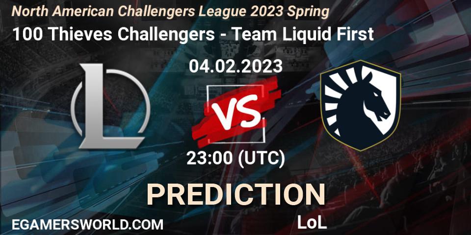 100 Thieves Challengers vs Team Liquid First: Betting TIp, Match Prediction. 04.02.23. LoL, NACL 2023 Spring - Group Stage