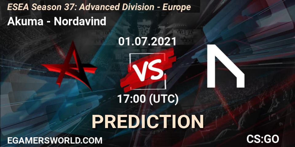 Akuma vs Nordavind: Betting TIp, Match Prediction. 01.07.21. CS2 (CS:GO), ESEA Season 37: Advanced Division - Europe