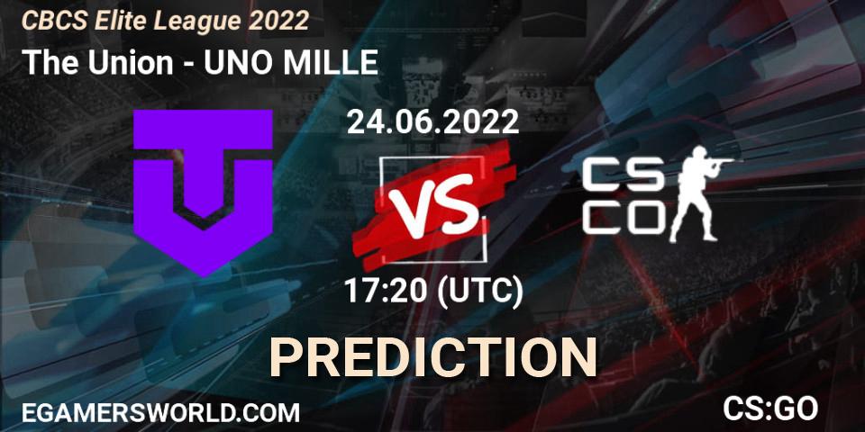 The Union vs UNO MILLE: Betting TIp, Match Prediction. 24.06.2022 at 17:20. Counter-Strike (CS2), CBCS Elite League 2022