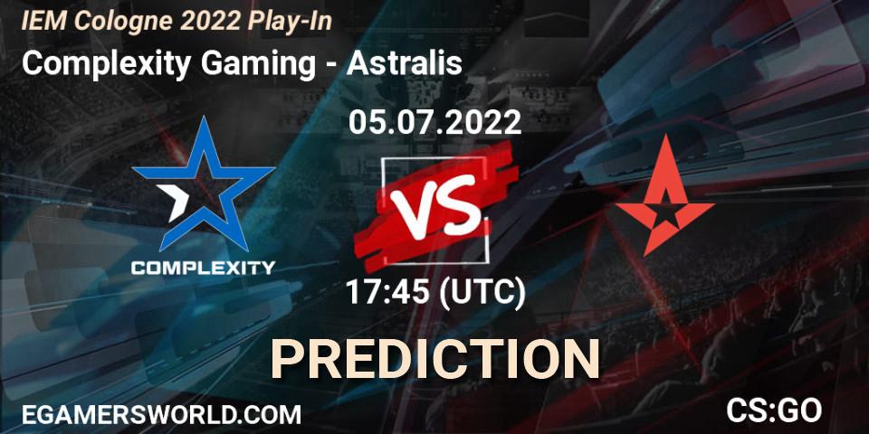 Complexity Gaming vs Astralis: Betting TIp, Match Prediction. 05.07.2022 at 18:20. Counter-Strike (CS2), IEM Cologne 2022 Play-In