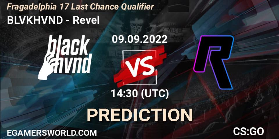 BLVKHVND vs Revel: Betting TIp, Match Prediction. 09.09.2022 at 14:30. Counter-Strike (CS2), Fragadelphia 17 Last Chance Qualifier