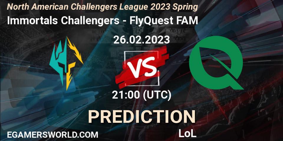 Immortals Challengers vs FlyQuest FAM: Betting TIp, Match Prediction. 26.02.23. LoL, NACL 2023 Spring - Group Stage