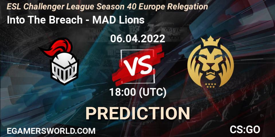 Into The Breach vs MAD Lions: Betting TIp, Match Prediction. 06.04.22. CS2 (CS:GO), ESL Challenger League Season 40 Europe Relegation